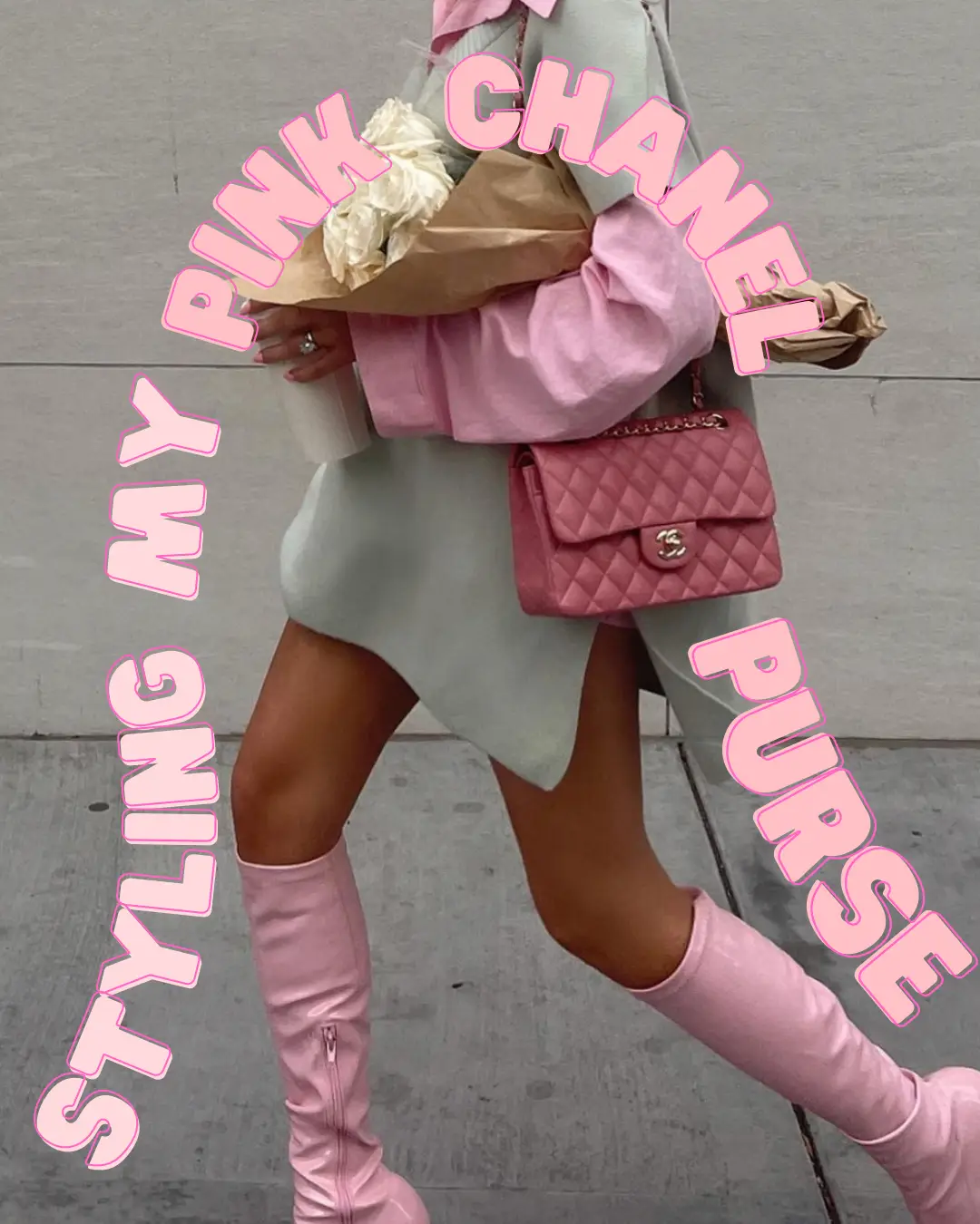 pink chanel bag outfit