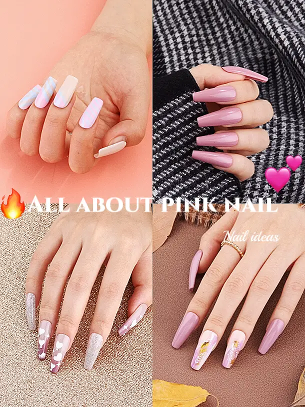 Pink Nails with Charms 💕💗🍬  Rose gold nails design, Long nail designs,  Pretty nail designs