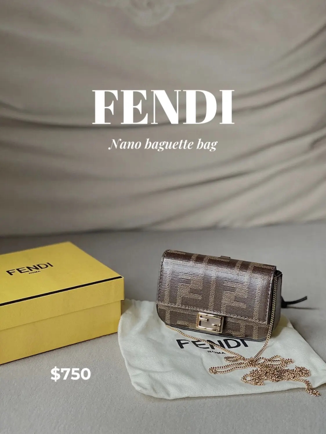 Nano Fendi Step Out Leather Brown