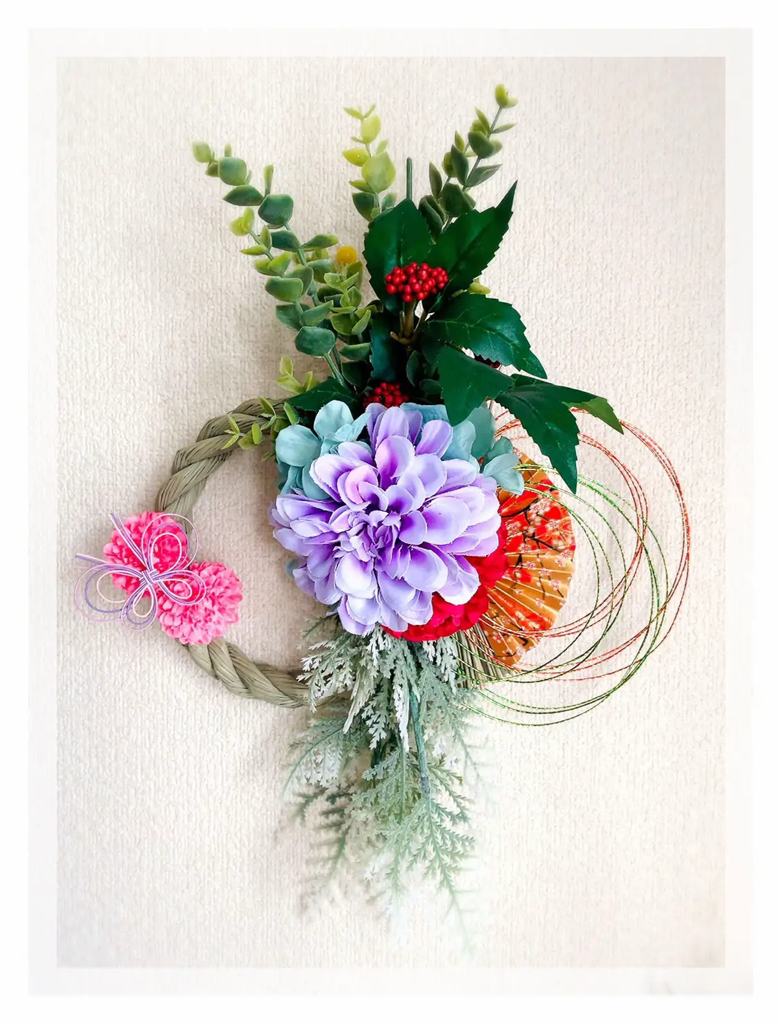 ✿*✿* 流れる紅葉のリース ♬ 37 × 喰う 50 cm 造花リース