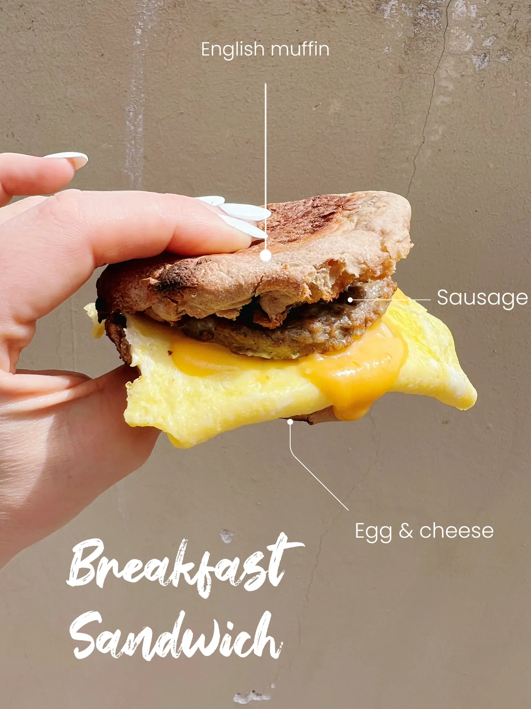 Sausage, Egg, and Cheese Breakfast Sandwich - Meg is Well