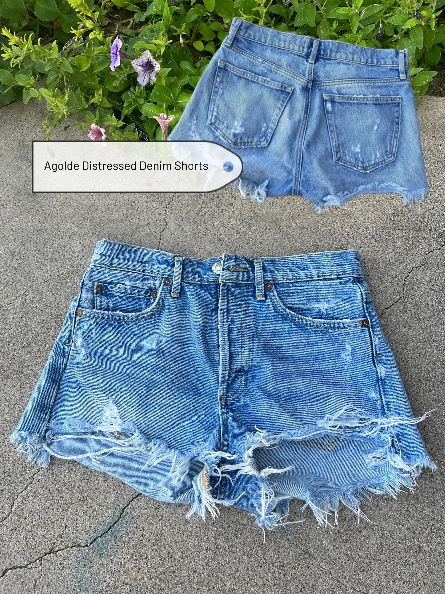 American Eagle Super Stretch Super High Rose Shortie Jean Shorts Blue Size  6 - $14 - From Emily