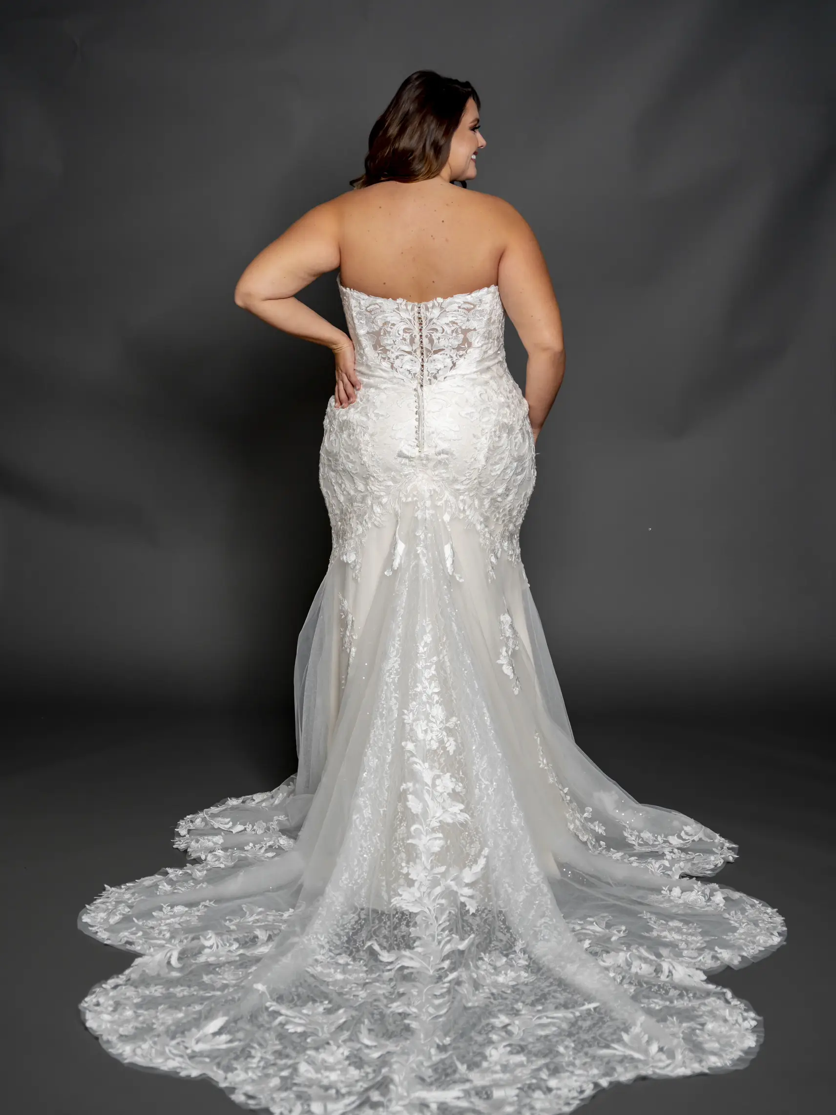 Wtoo by Watters Bettina Strapless Corset All-Over Lace Wedding Gown