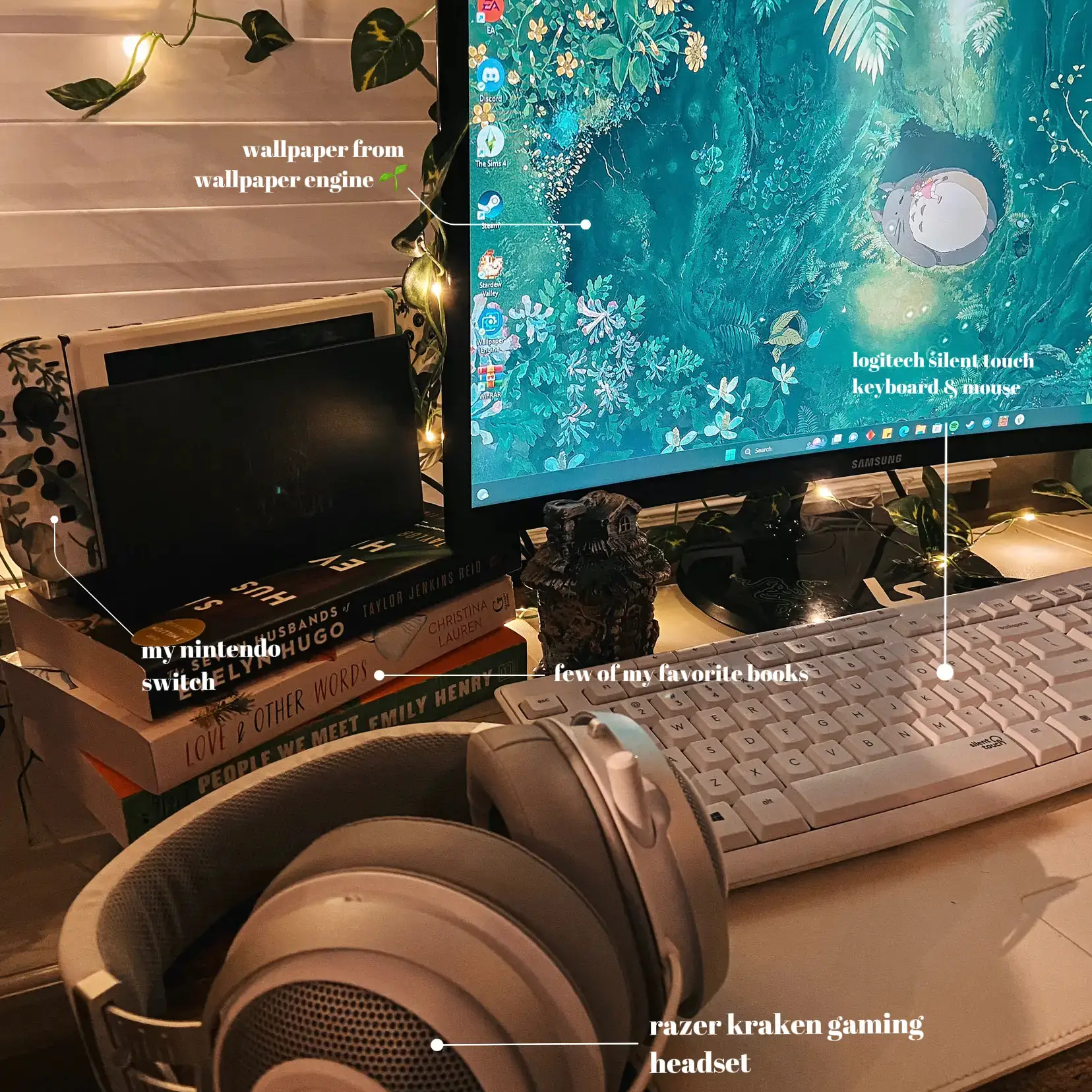 my gaming setup at night | Gallery posted by lucy | Lemon8