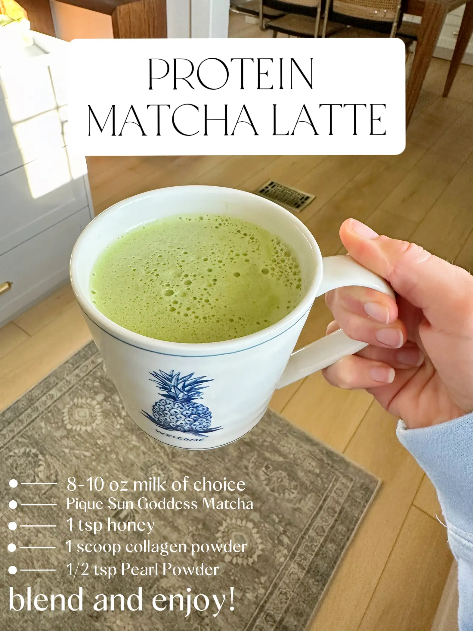 Iced Matcha Collagen Latte - Peanut Butter and Fitness