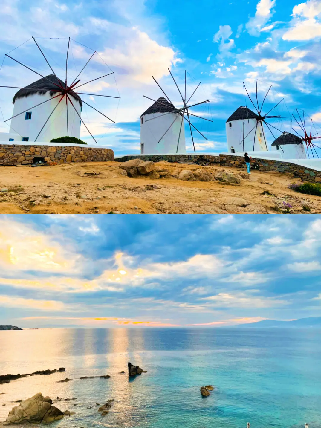 Superb view] Kato Miri's windmill 🇬🇷 symbol of the wind island