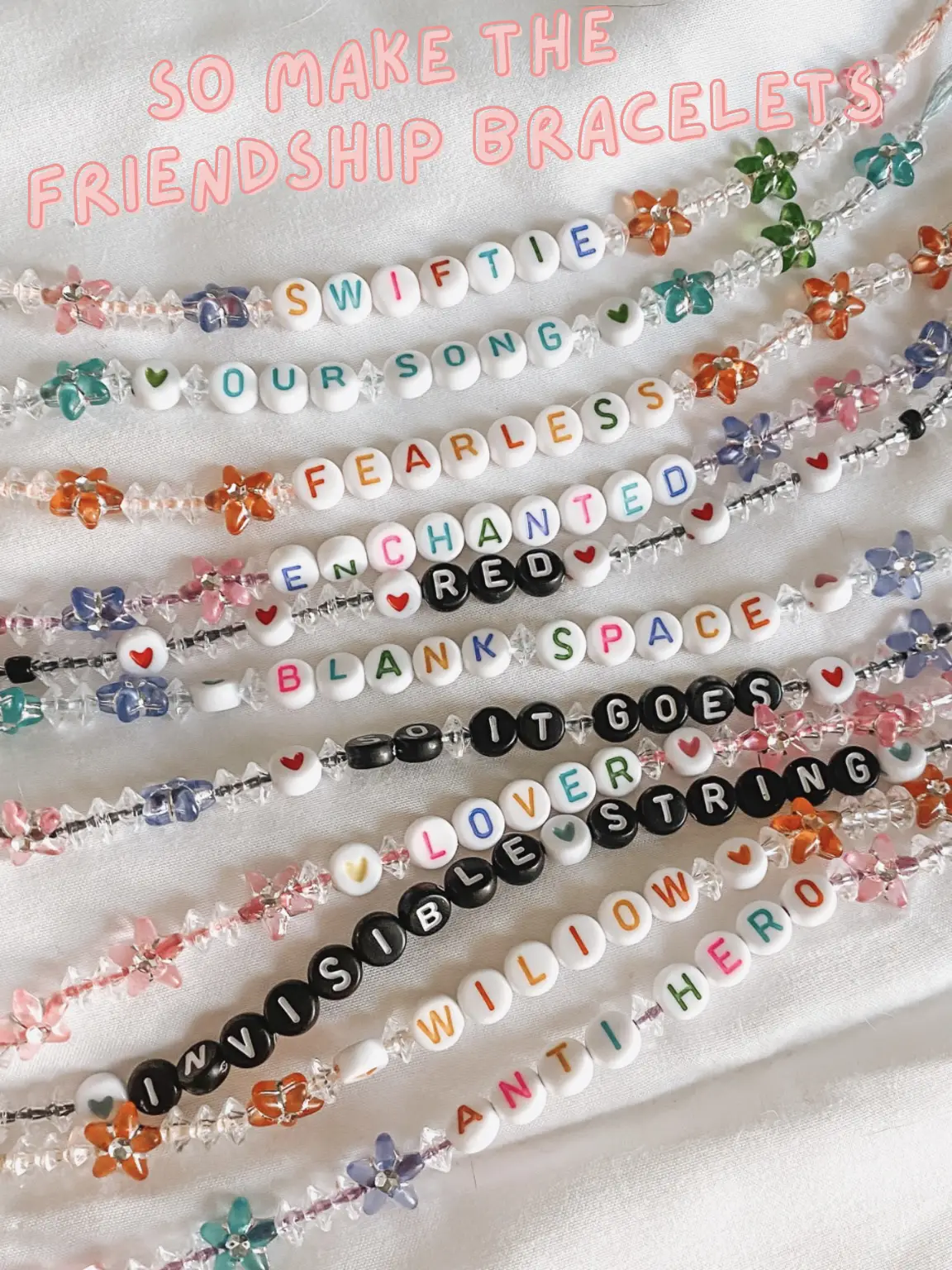 Taylor Swift Red friendship Bracelet  Friendship bracelets with beads,  Cute friendship bracelets, Letter bead bracelets