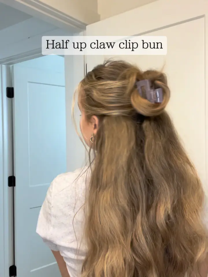 Half Up Claw Clip Tutorial, Video published by Michelle Kramer