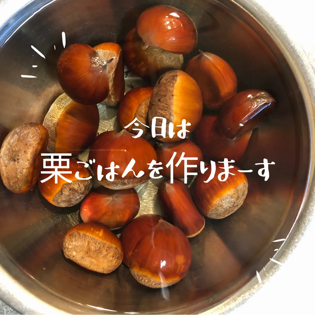 栗の皮がペロッっとむける‼️秋の味覚🌰🌰🌰栗ごはんにチャレンジ💪 | あめちゃんが投稿したフォトブック | Lemon8