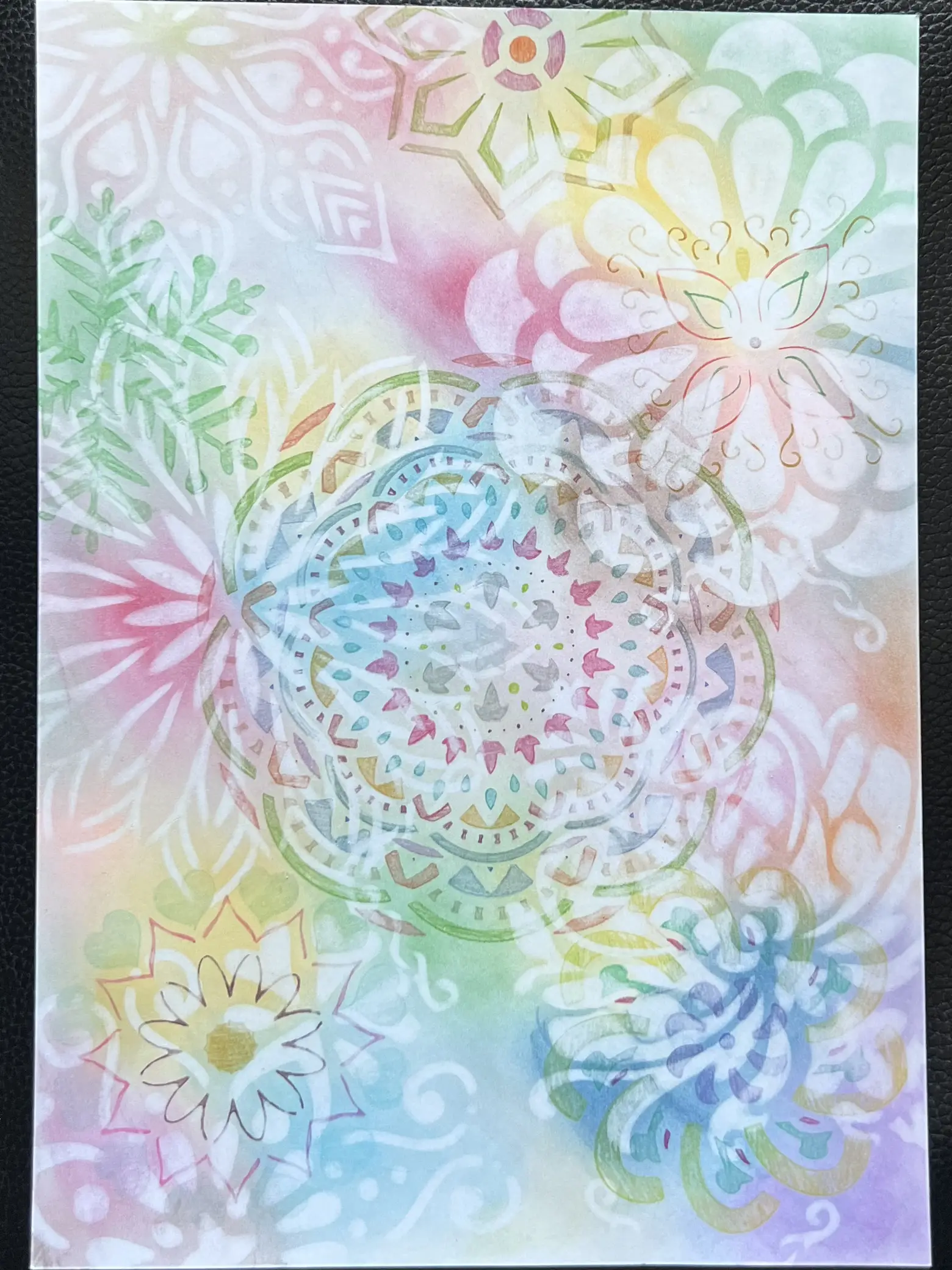 シーグラスアート／癒しの森／フレームアート／森／ガラス／原画