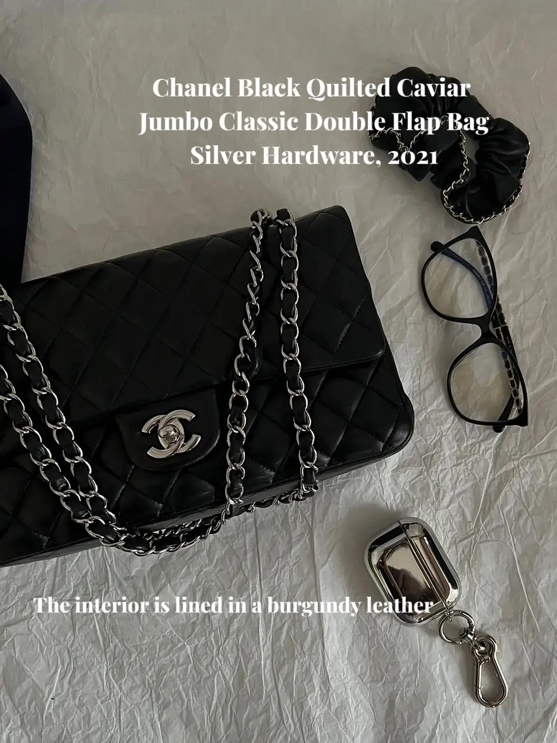 chanel black jumbo classic flap bag caviar