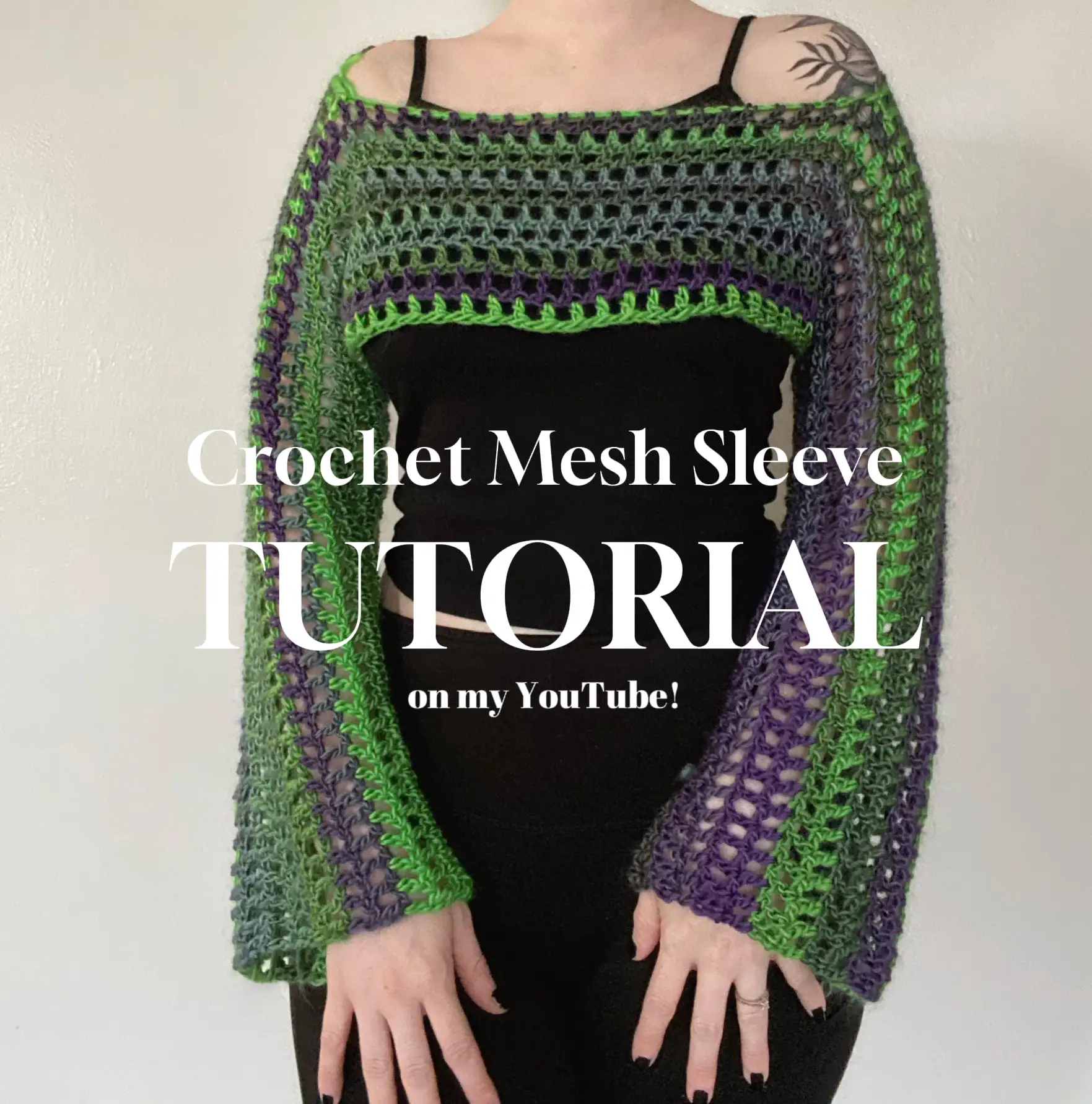 How To Crochet Mesh Sleeves! 🧶🫶
