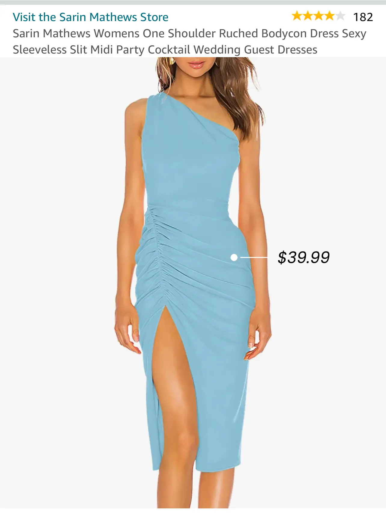  Sarin Mathews Womens One Shoulder Ruched Bodycon Dress Sexy  Sleeveless Slit Midi Party Cocktail Wedding Guest Dresses Royal Blue XS :  Clothing, Shoes & Jewelry