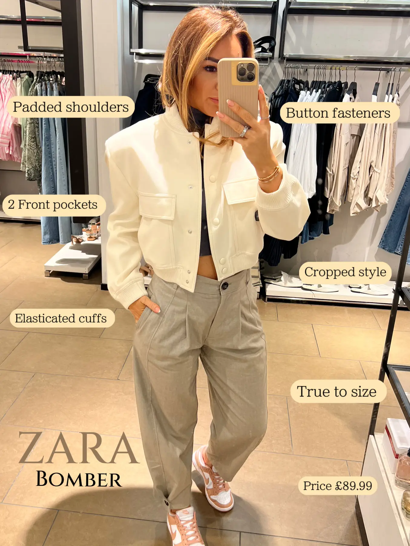 ZARA Button Cropped Pants for Women