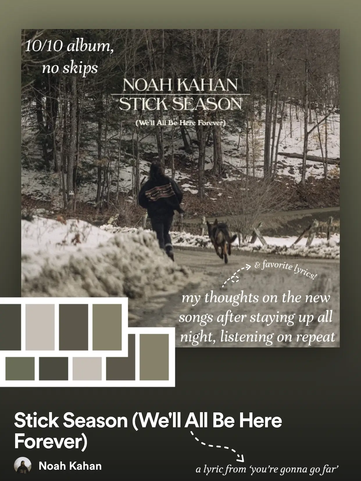 Noah Kahan - Stick Season (We'll All Be Here Forever) Lyrics and Tracklist