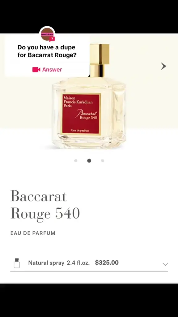 Baccarat Rouge Dupe, Video published by KreativeScents
