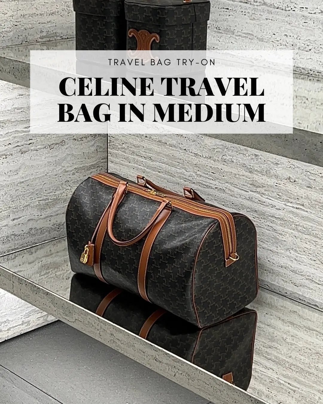 Medium Travel Bag in Triomphe Canvas and calfskin