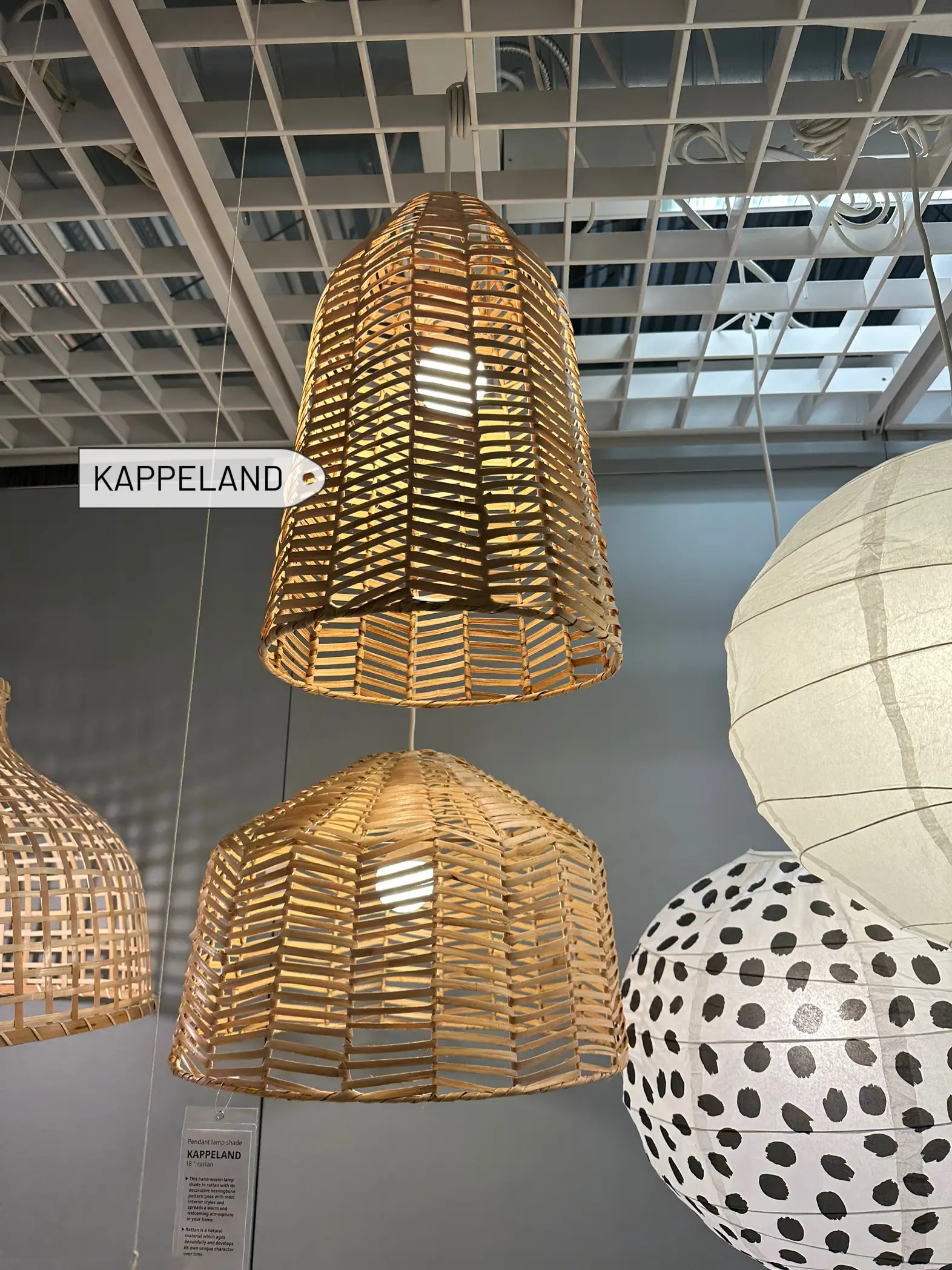 KAPPELAND pendant lamp shade, rattan, 11 - IKEA