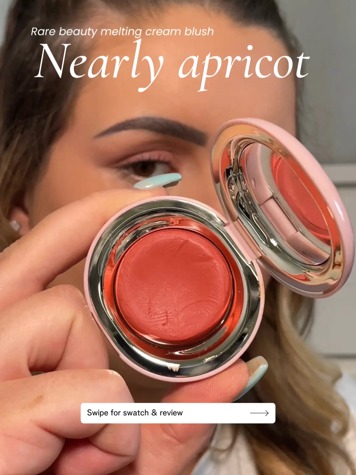 Rare beauty Nearly apricot melting blush review ✨
