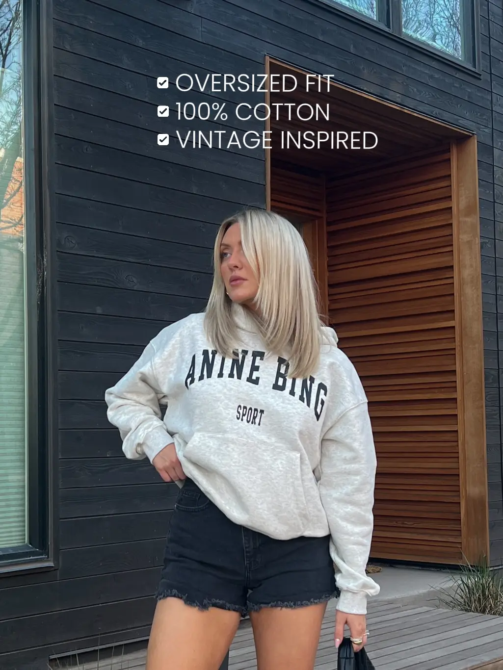Anine Bing Harvey Sweatshirt - Heather Grey - Nik and She