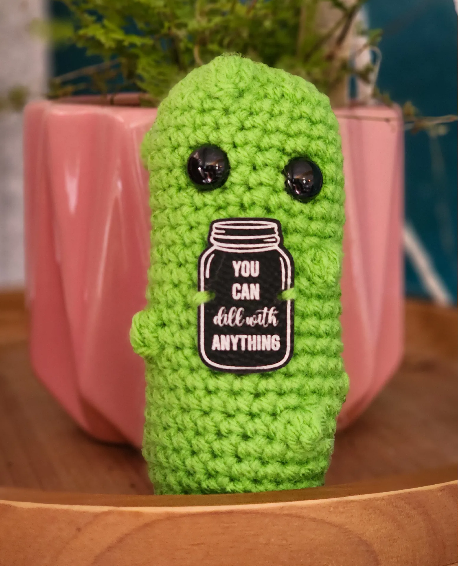 1/5X Crochet Emotional Support Handmade Emotional-Support Pickled