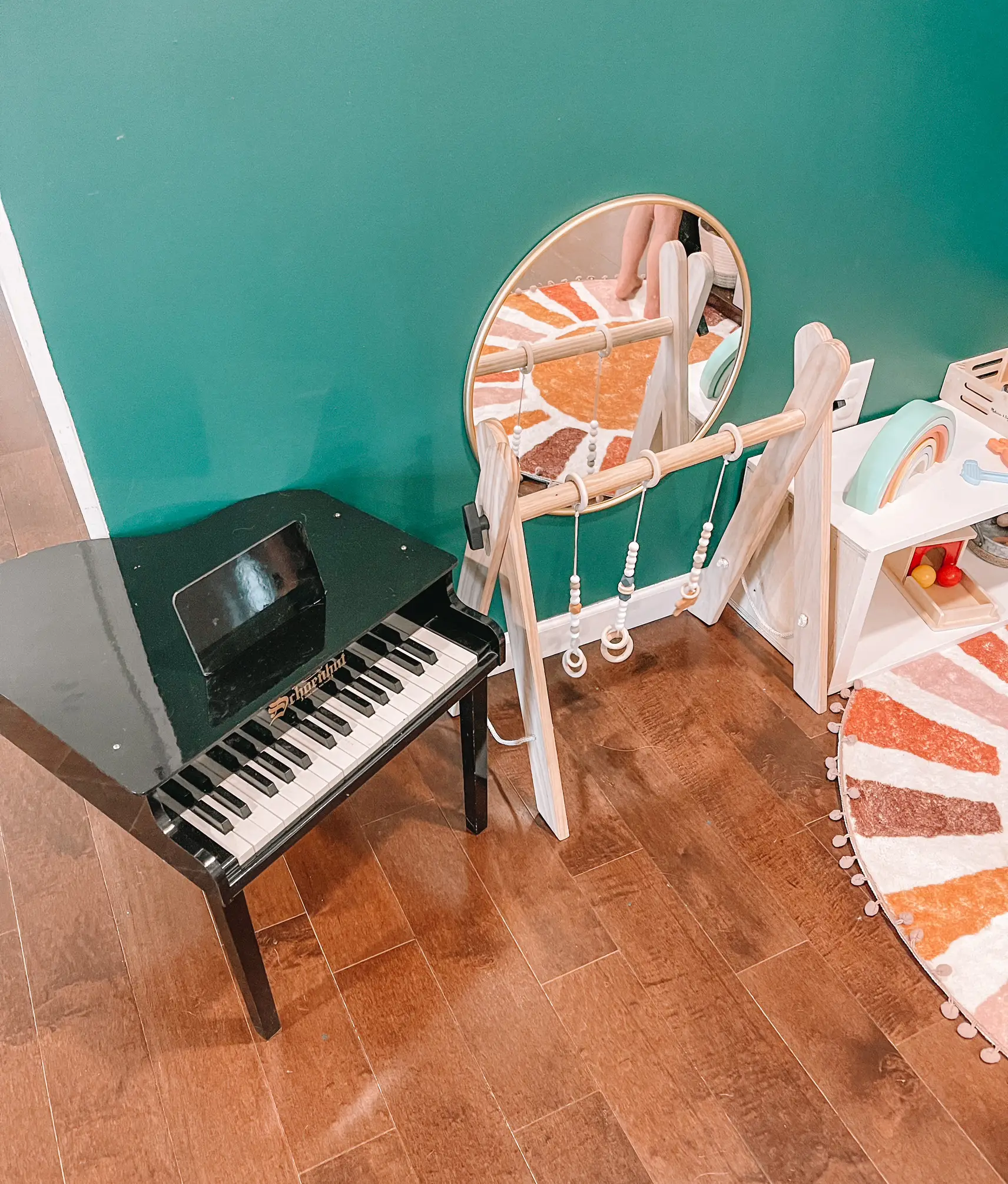 Wooden kitchen, Montessori style play corner