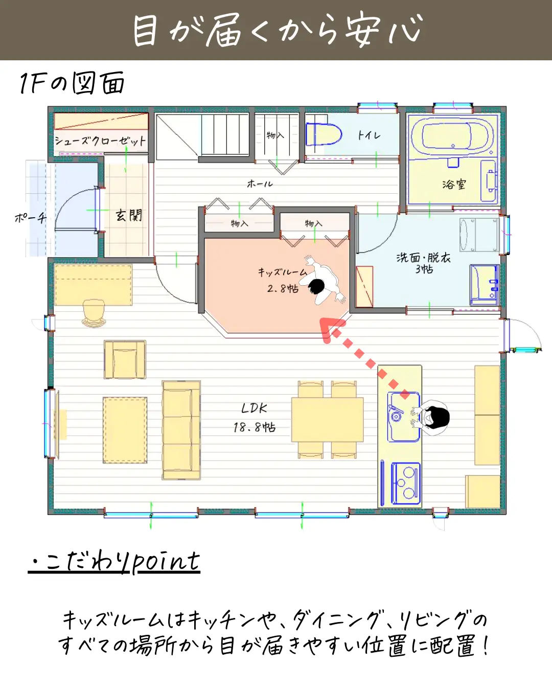 キッズルーム付き間取り | うちマド！｜30坪の間取り図鑑が投稿した