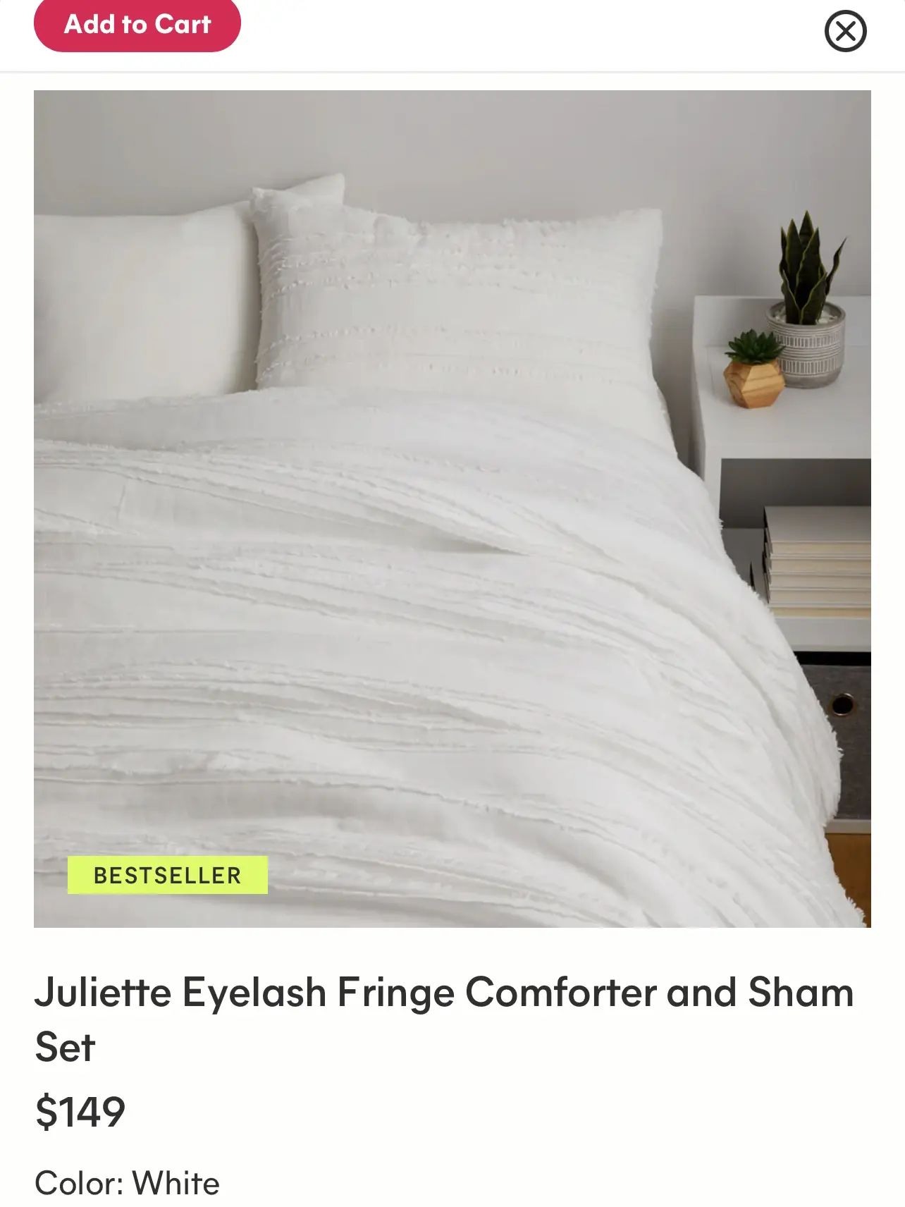 Dormify Eyelash Fringe Comforter and Sham Set | Dorm Essentials Light Natural / Twin/Twin XL