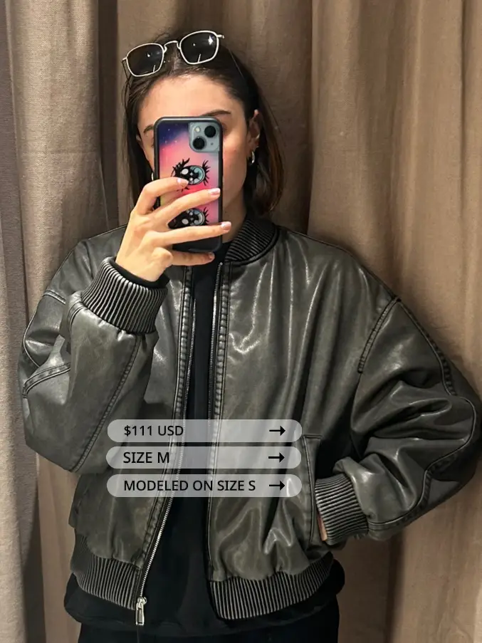 Zara faux leather bomber jacket🖤ref:4341/731- Which one is your