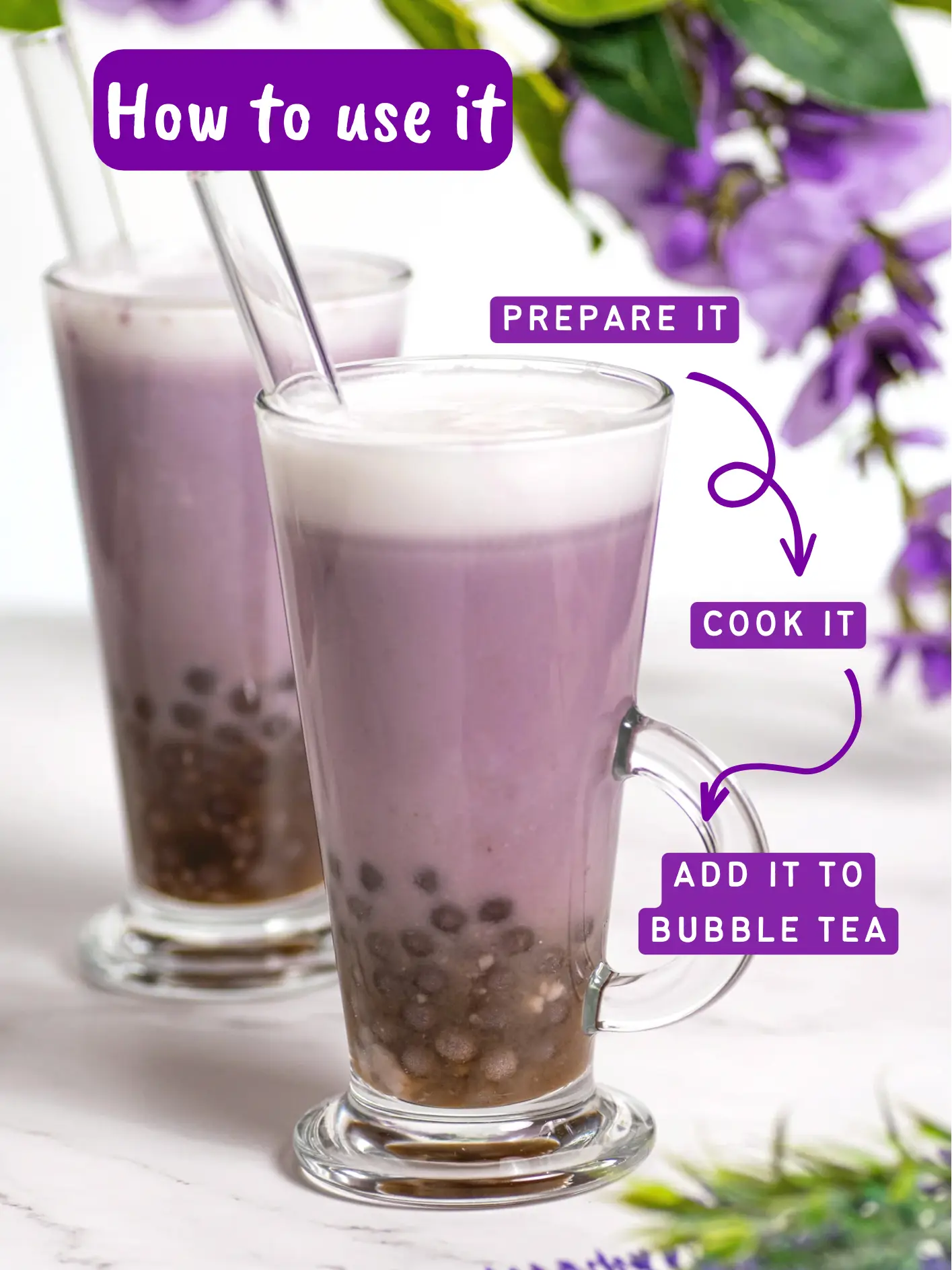 Purple Boba Tea (Ube Boba) - Mae's Menu