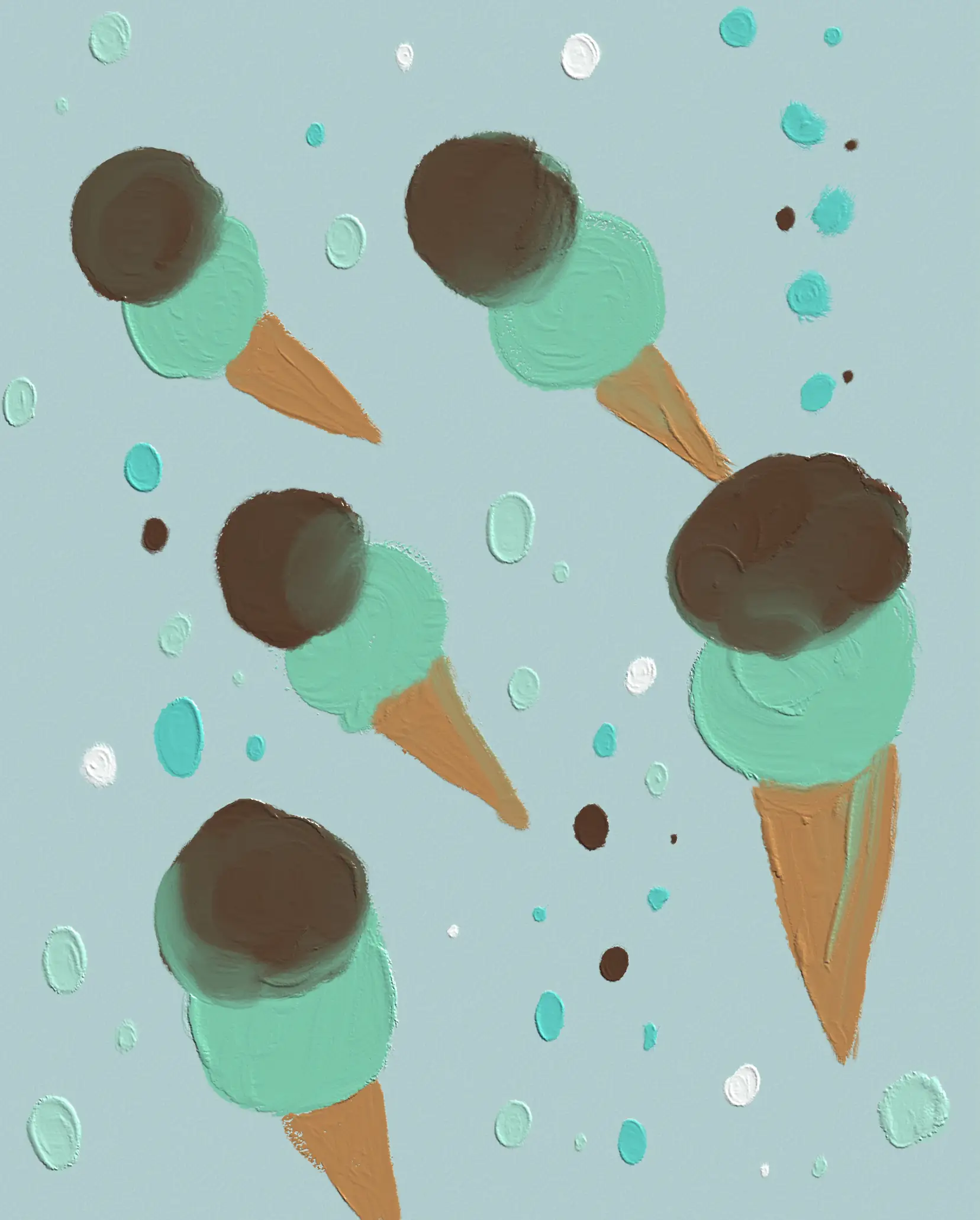 受注生産♪夏にぴったり♪チョコミントアイスクリームワンピース チョコミント