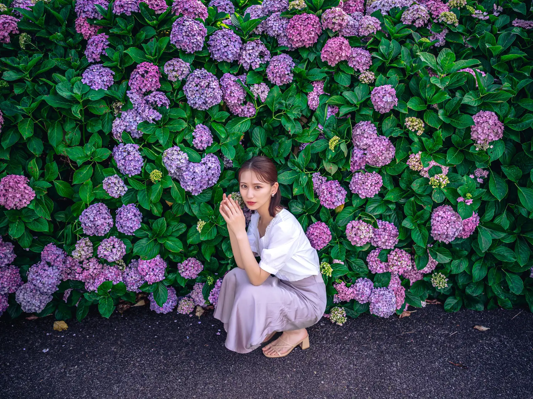 セール 紫陽花 カラー 服