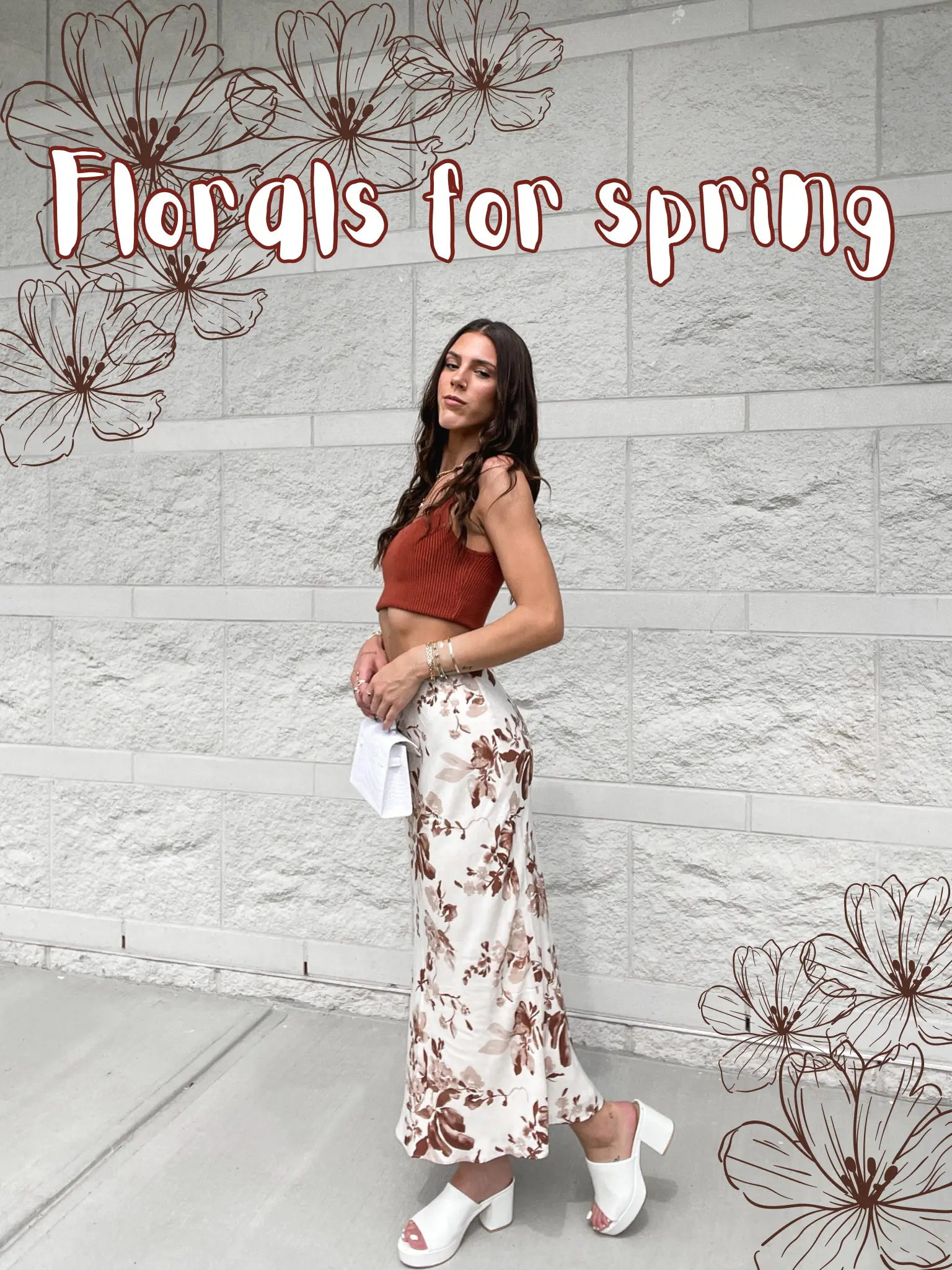 Outfit floral skirt  Spring outfits, Outfit inspiration spring, Floral skirt  outfits