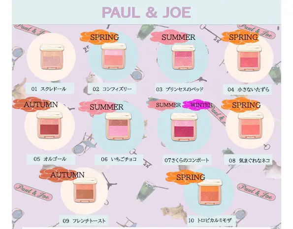 Paul＆Joe☆プレストブラッシュ☆パーソナルカラー分け | Colorist