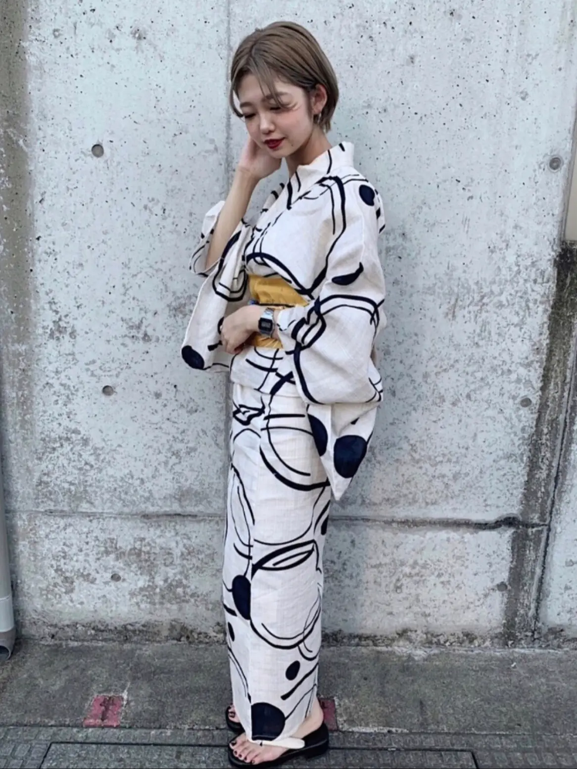 売り切れました】ハンドメイド 兵児帯 大人用 白地 グレー