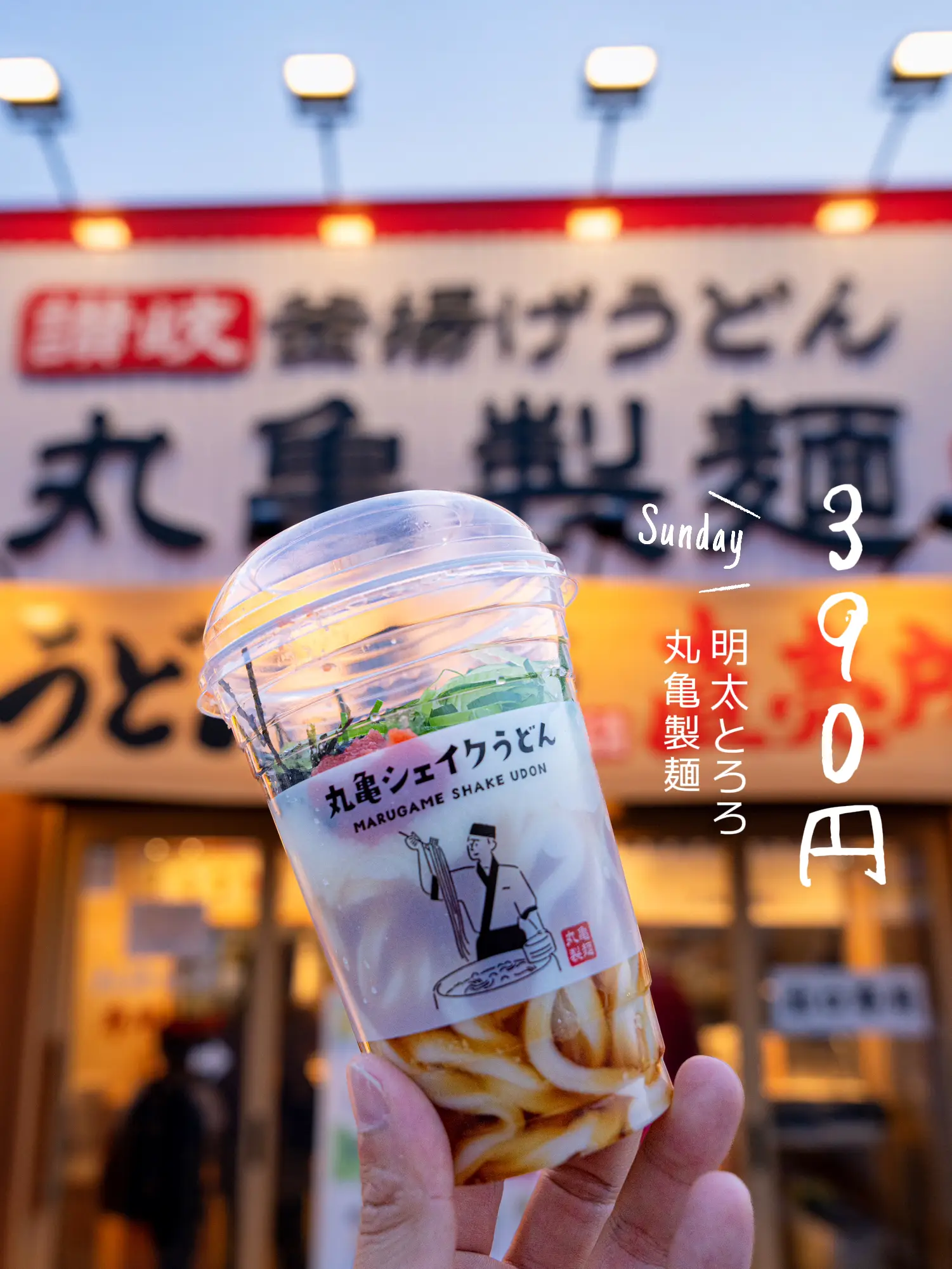 片手でぷるぷる📸お持ち帰り新感覚💡✨明太とろろシェイクうどん390円