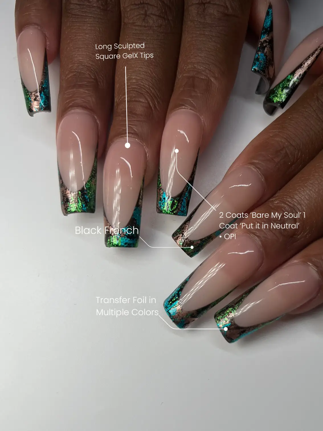 lv nail foils transfer nail art
