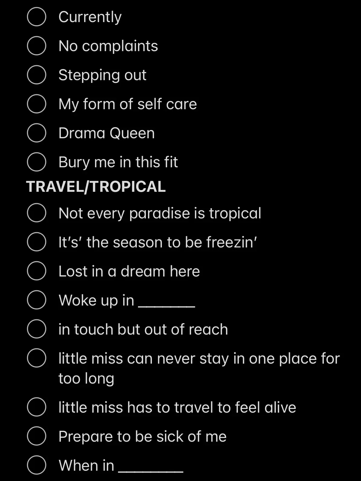  A list of self-care tips for a drama queen.