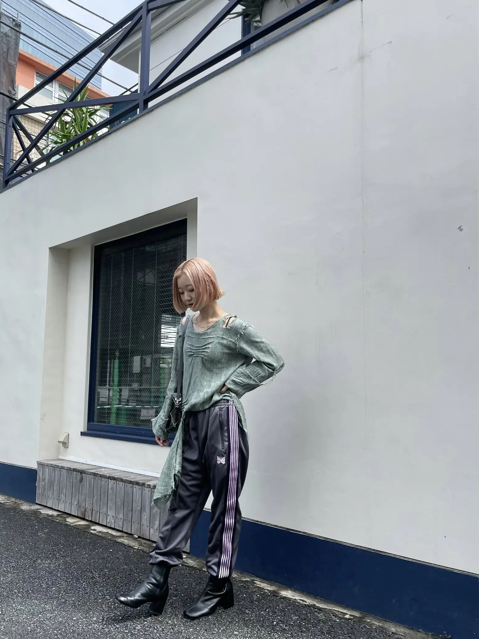 グレー パープル ストレート needles トラックパンツ 【公式通販】