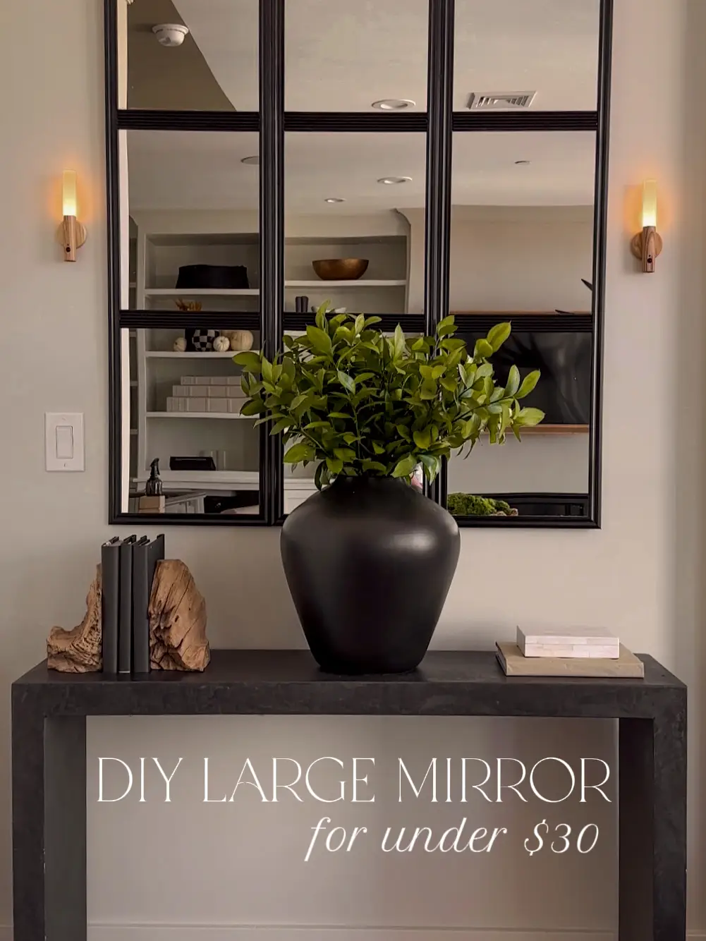 $7 Mirror Wall DIY from Home Depot #mirrorwalldiy #diy
