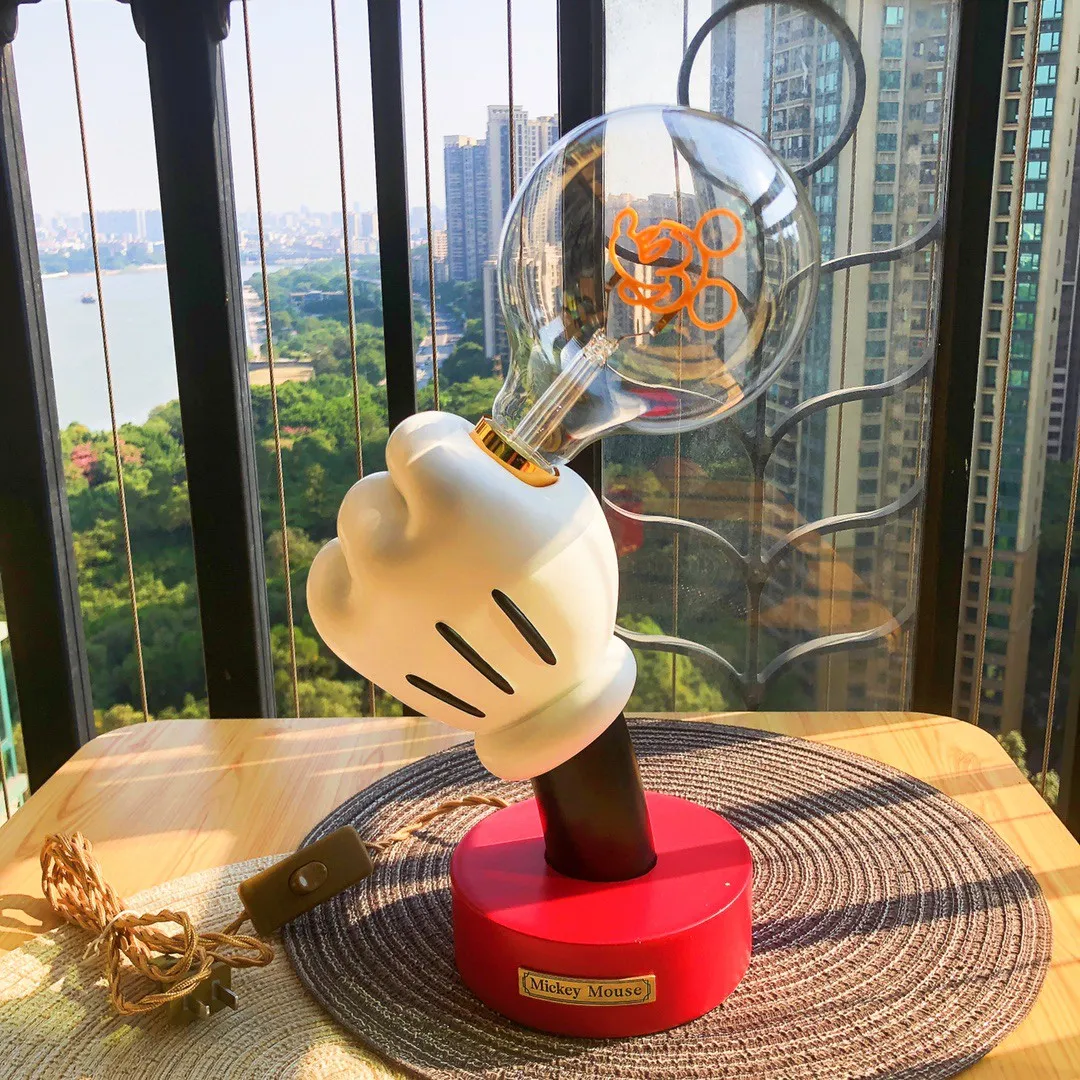 ミッキーマウス、ミニーマウス ステンドグラススタンドライト 【公式通販】