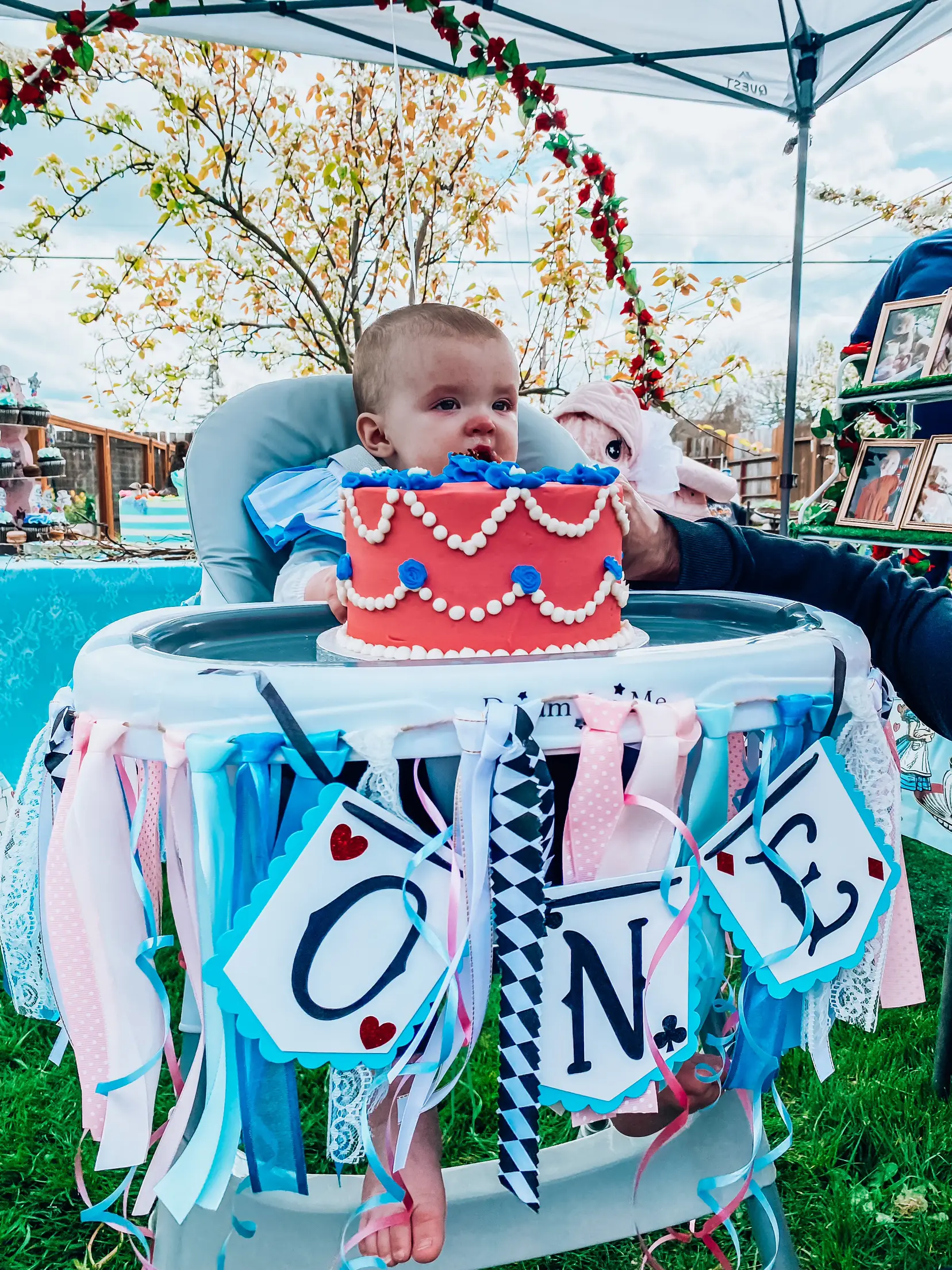 Alice in Wonderland Baby Girl Costume, Blue Dress for Onederland Birthday -    Alice in wonderland tea party birthday, First birthday theme girl,  Alice in wonderland birthday