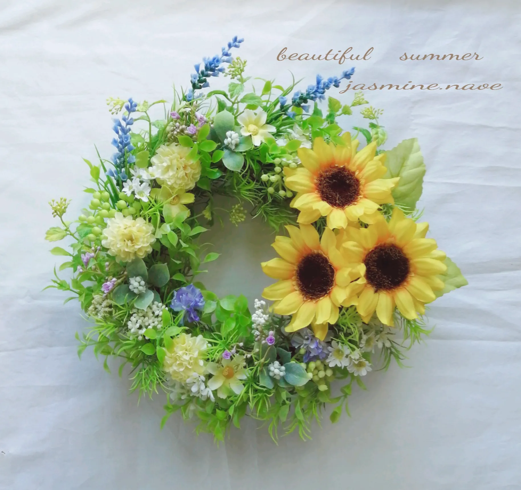 待ちわびて〜夏♪ひまわりのwreath | jasmine.naoeが投稿したフォト