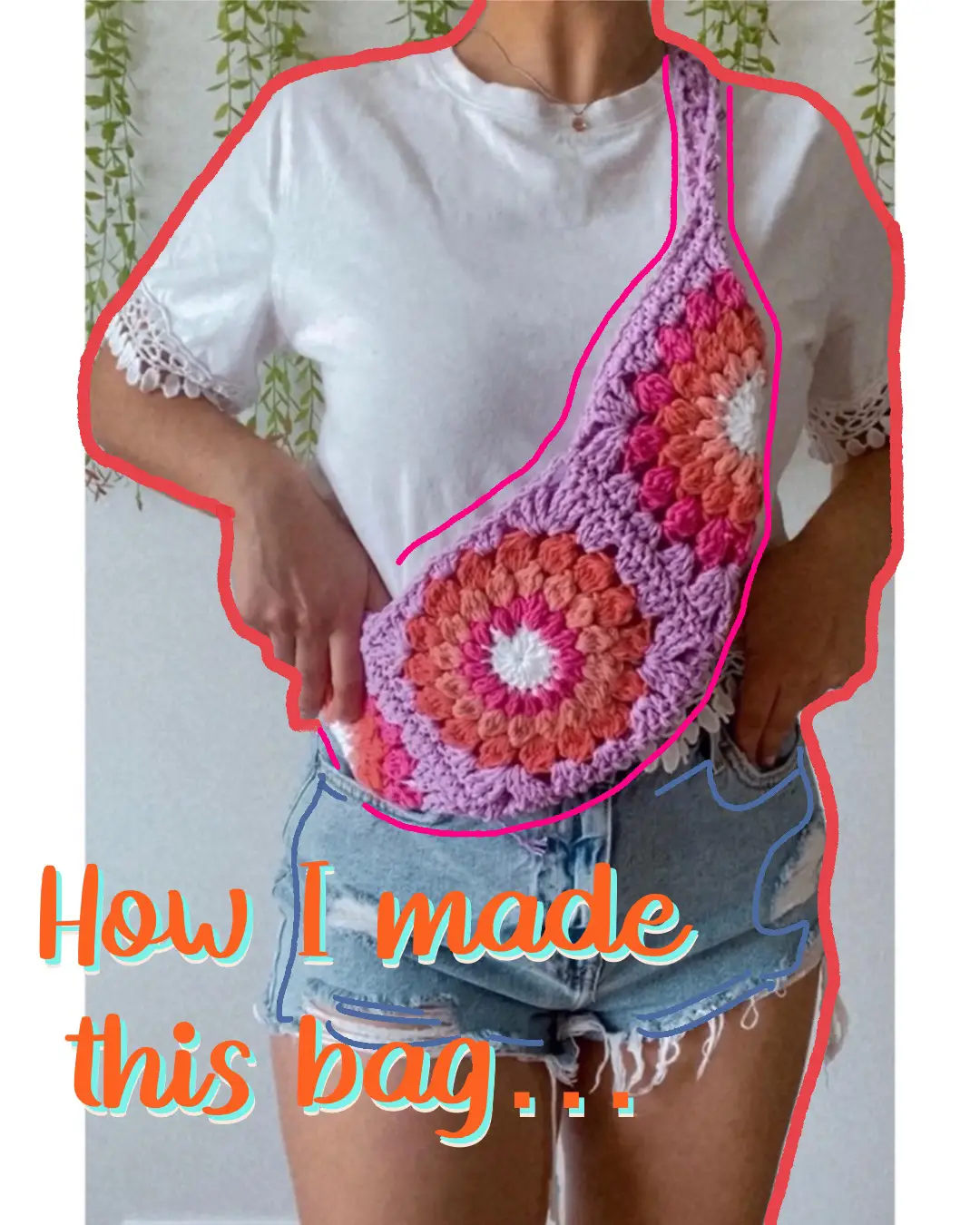Raspberry Crochet Top / Crop Top Pattern / Cute Loose Top Pattern