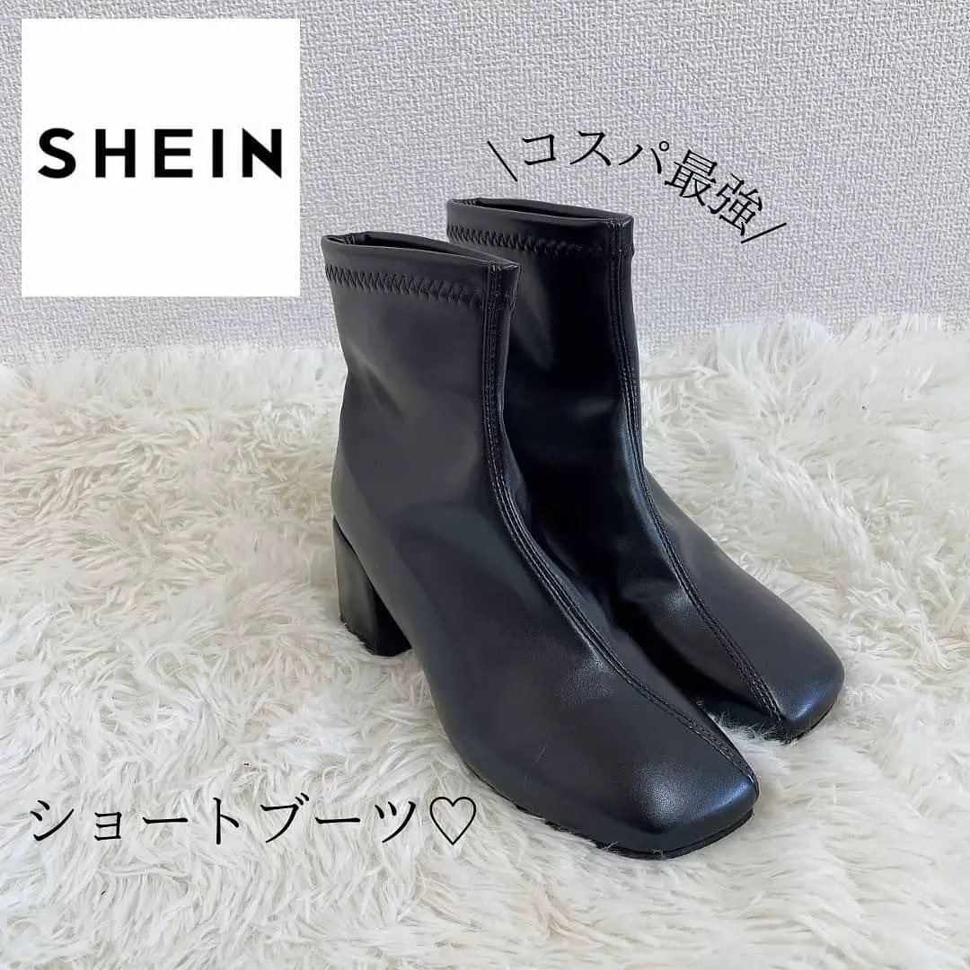 ショートブーツ レディース 36 23.0 黒 SHEIN - 靴
