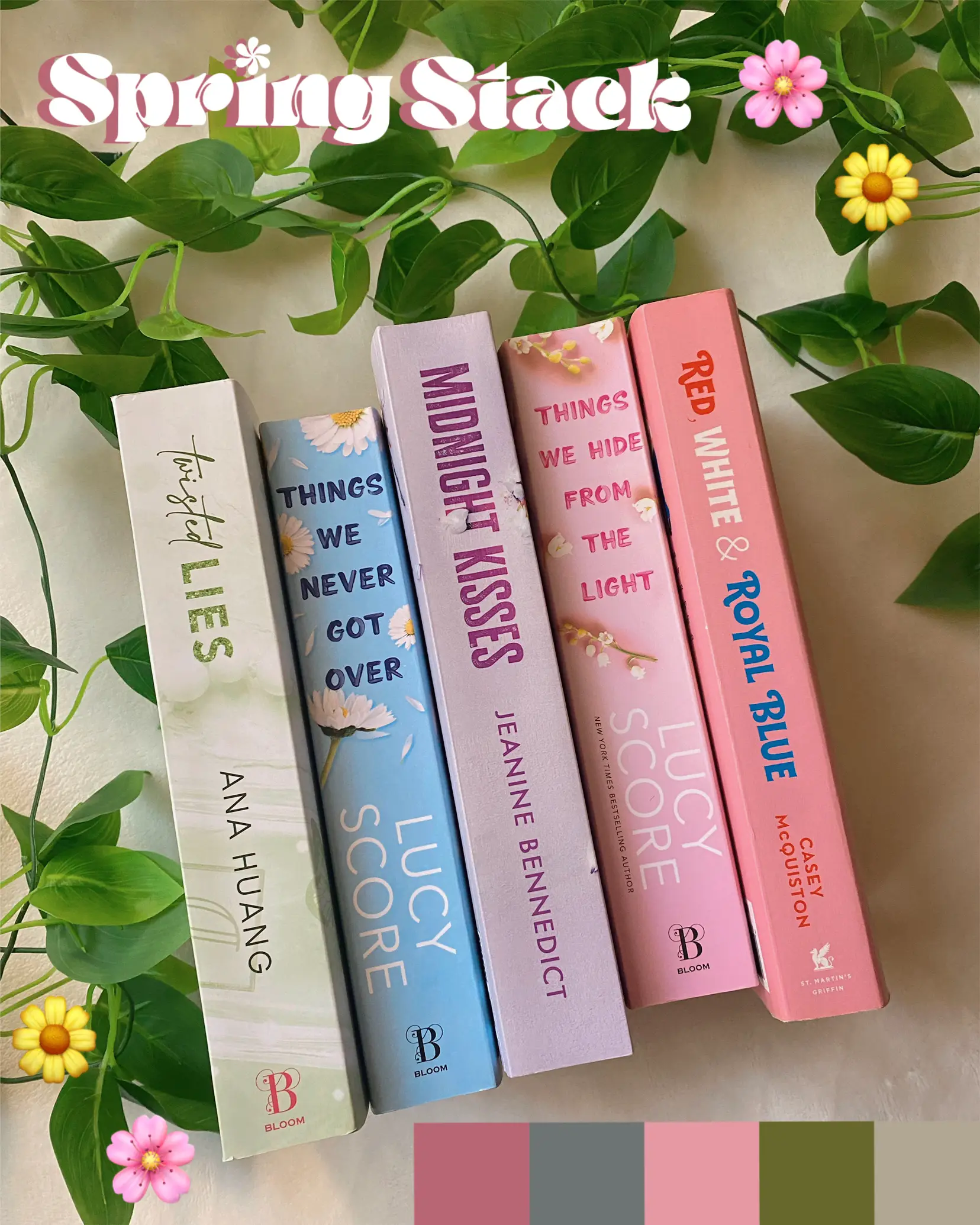 springing into the season with a pastel stack 🌱 🪞🩰🍥🍡 books