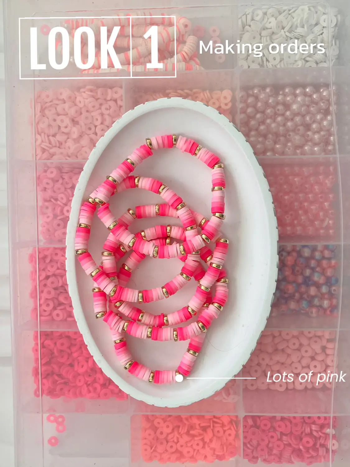 how to make a clay bead bracelet using a needle｜TikTok Search