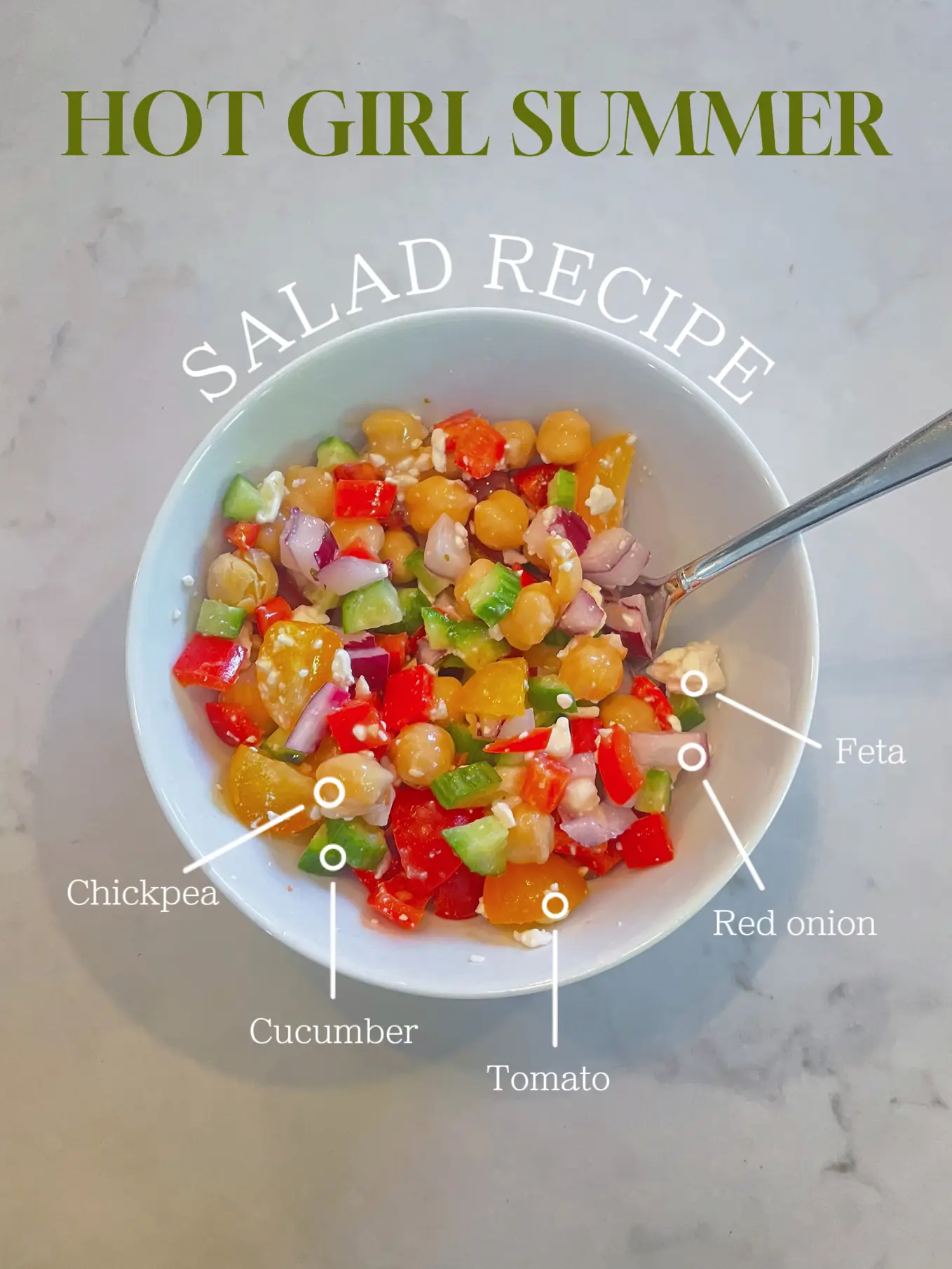 HOT GIRL SUMMER SALAD RECIPE🥗🥒🍅🫑 Gallery posted by averyfergie Lemon8