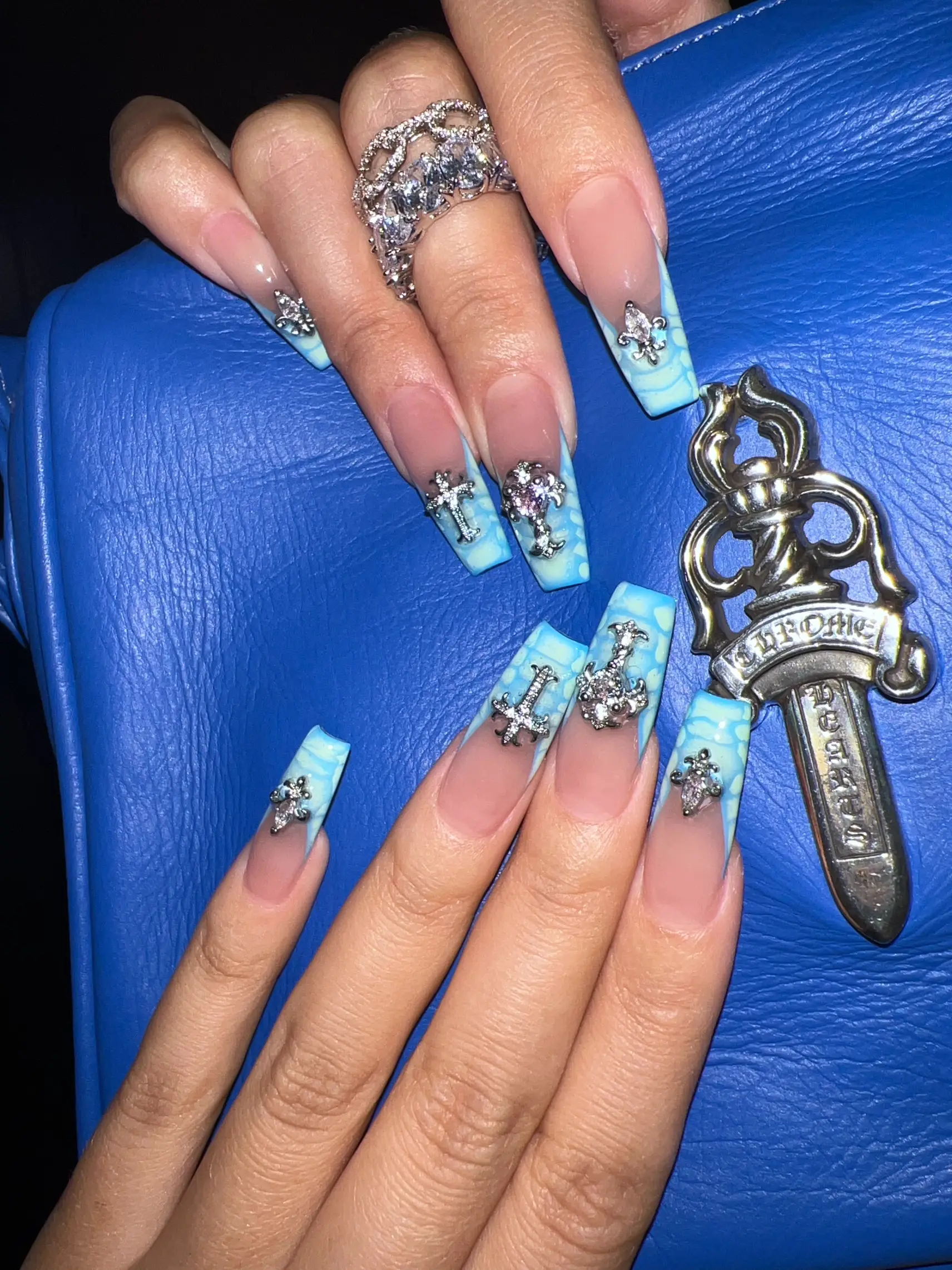 Nails Inspo | Chrome Hearts + Blue Croco | Gallery posted by LOLO