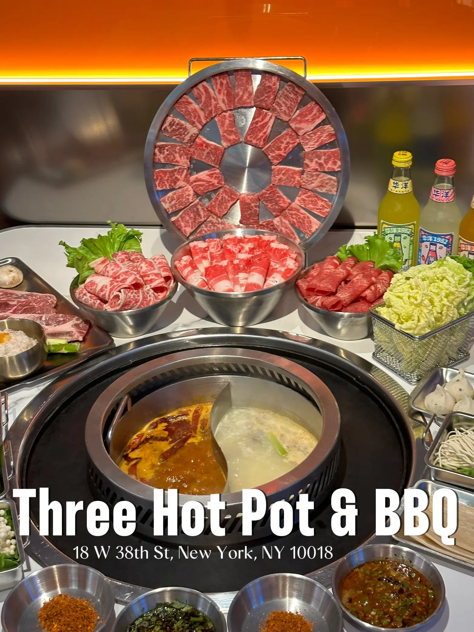 Round Hot Pot Barbecue Combination Indoor Korean Style Barbecue